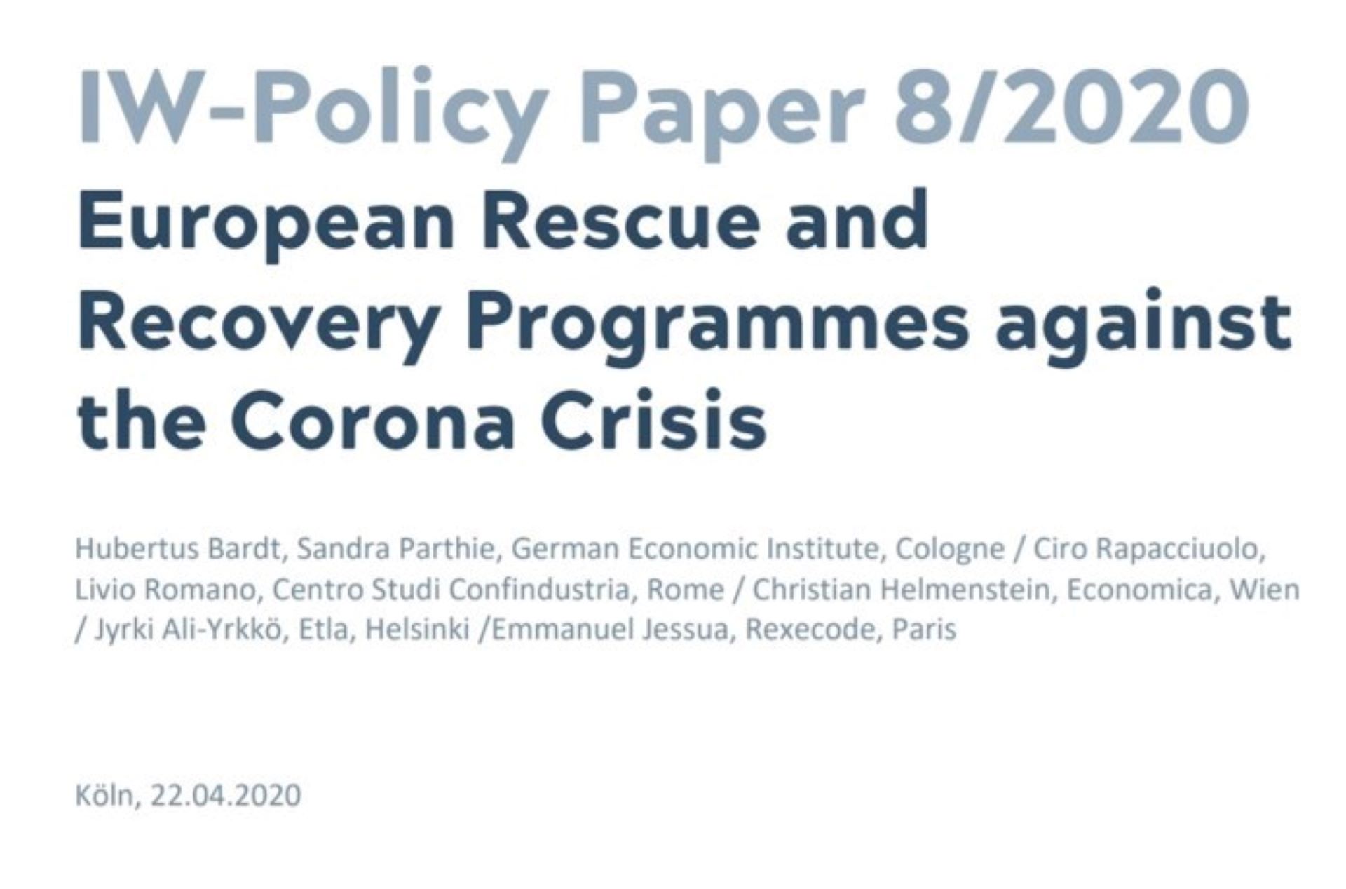 Covid-19: European Rescue and Recovery Programme