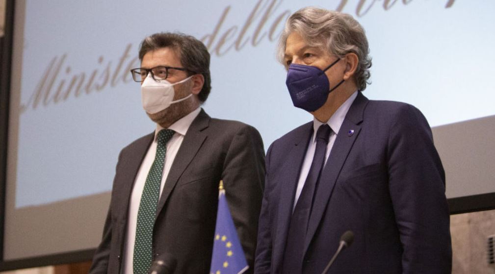 Il Ministro Giorgetti incontra il Commissario Ue Breton