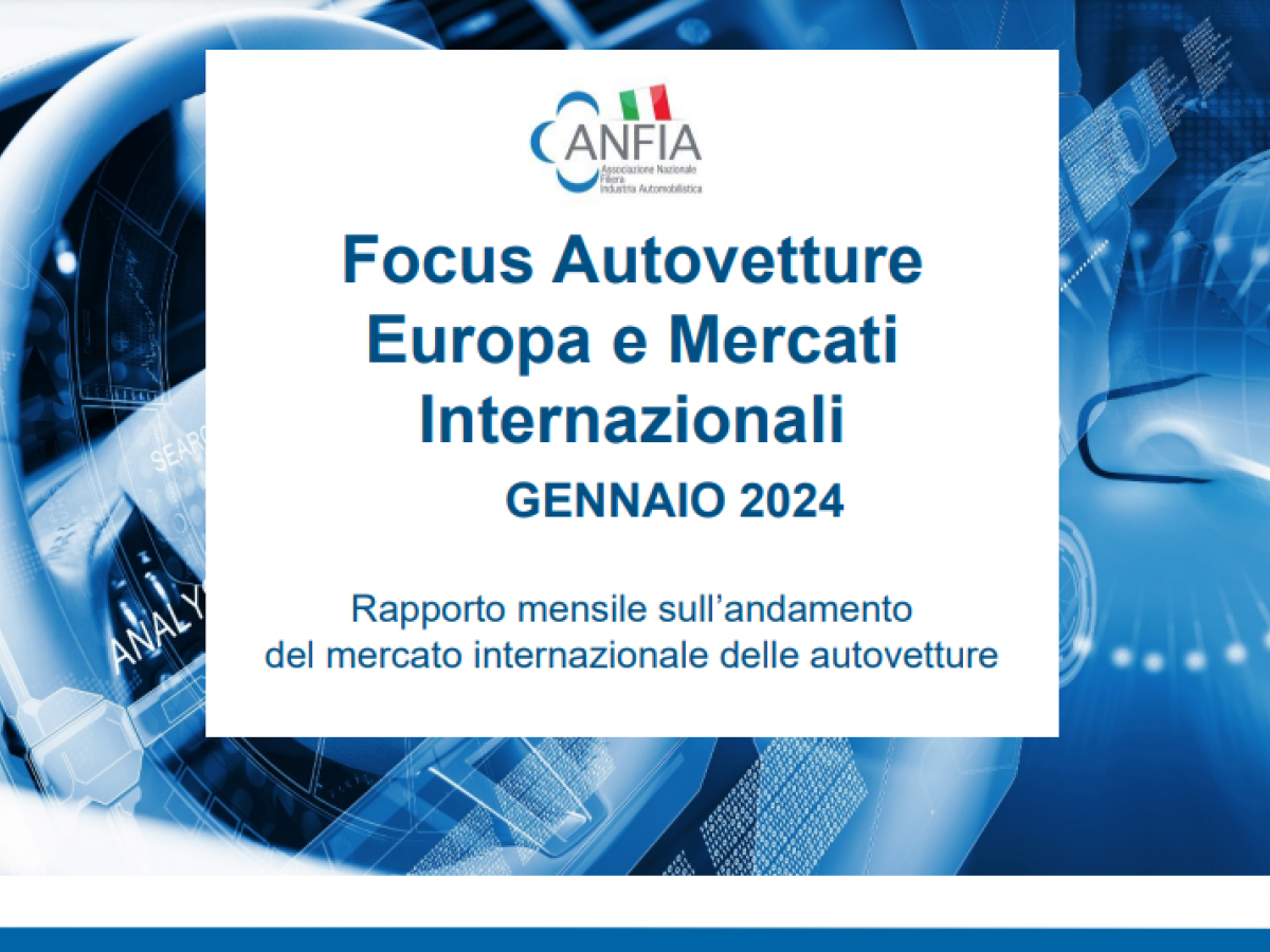 Anfia: mercato auto apre in positivo il 2024 (+11,5%)